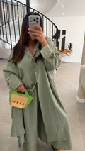 Ensemble chemise longue en coton