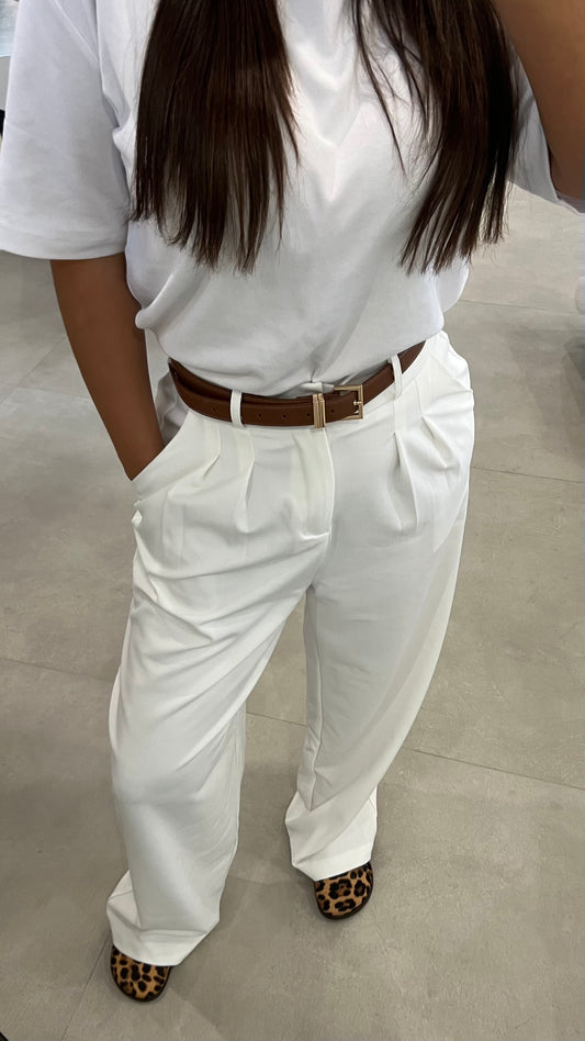 Pantalon large blanc