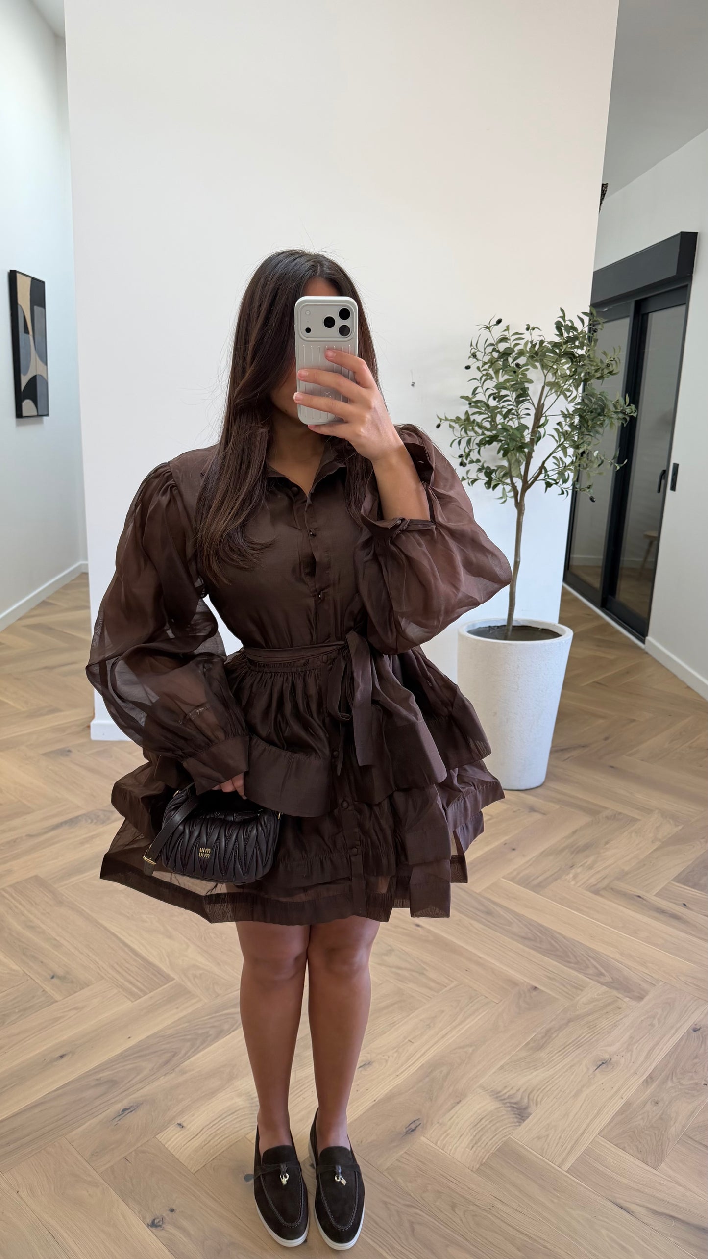 Robe ballon courte choco
