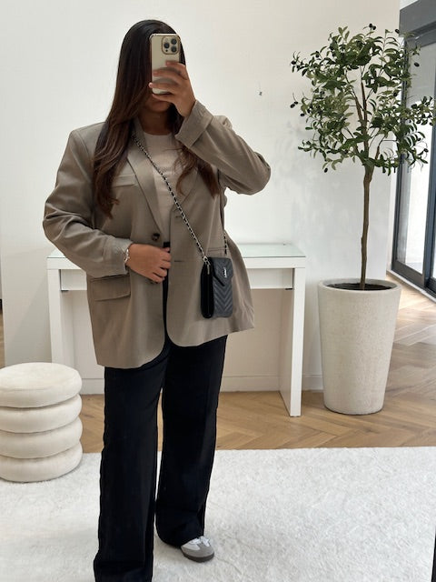 Blazer à fente taupe