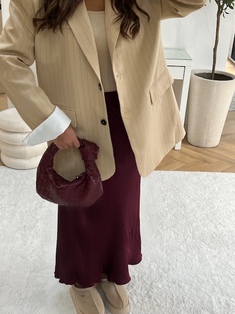 Blazer beige oversize à rayures