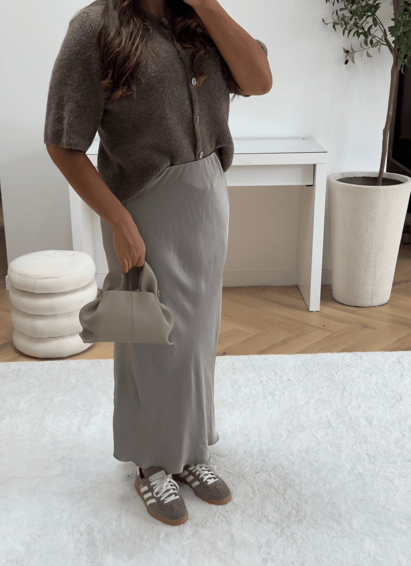 Gilet à manches 3/4 doux taupe