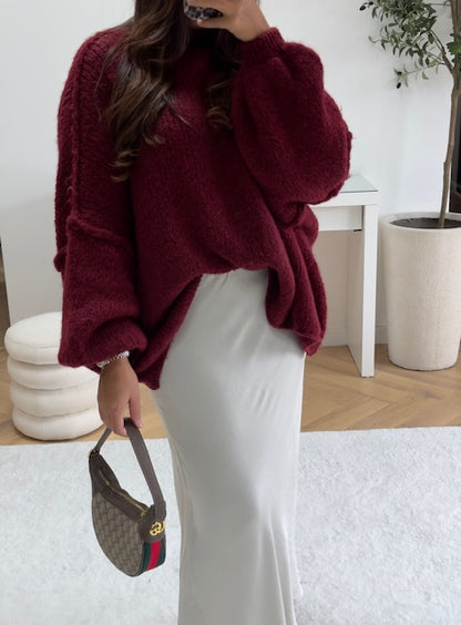 Pull oversize bordeaux