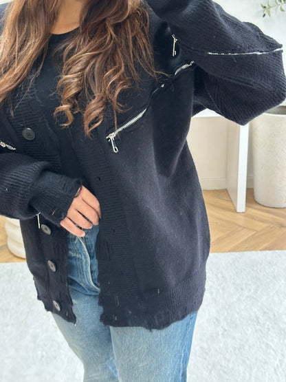 Gilet à zip noir