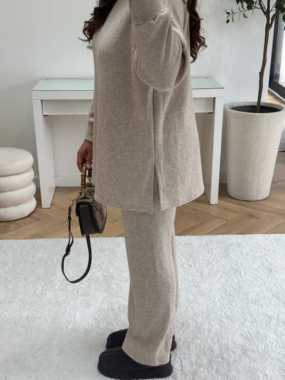 Ensemble en maille beige