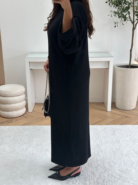 Robe longue en maille noir