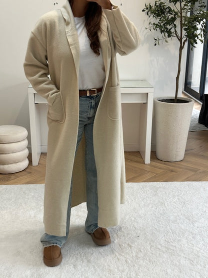 Manteau doux blanc cassé