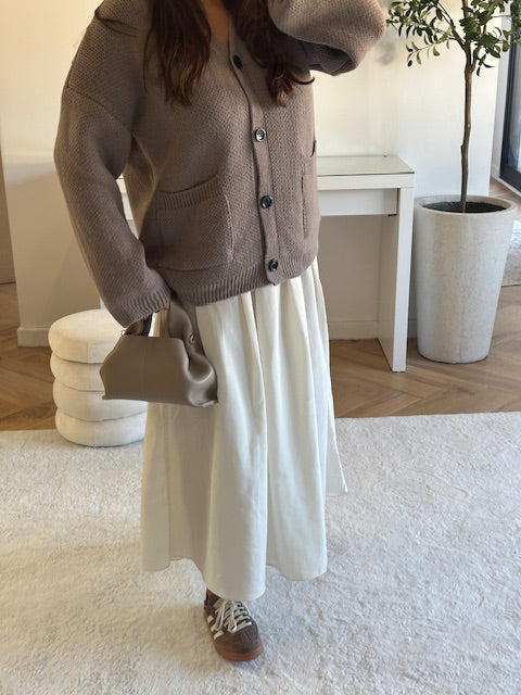 Cardigan en maille taupe