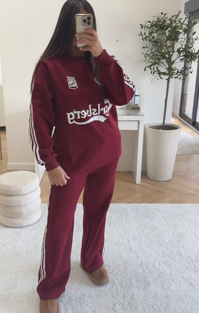 Ensemble jogging bordeaux